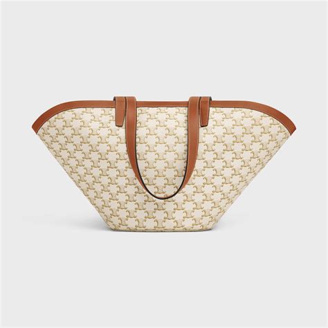 medium couffin bag in triomphe canvas celine print white|celine canvas handbags.